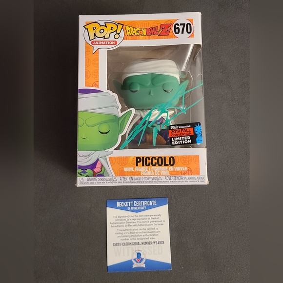 #670 Piccolo Funko Pop! DragonBall Z SDCC19 Signed by Christopher Sabat w/ COA - Picture 1 of 9